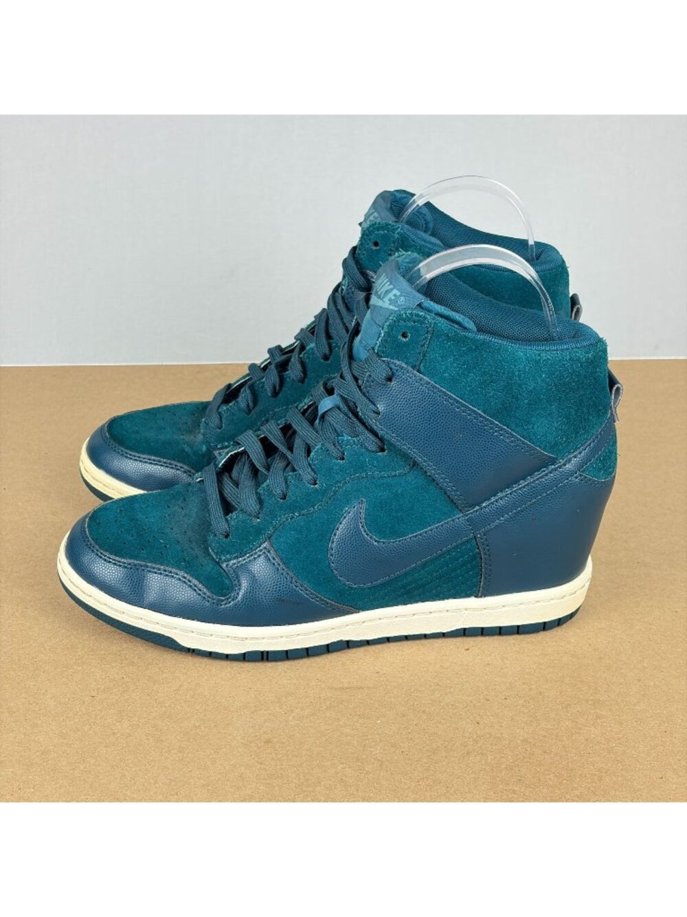 Nike Dunk Sky Hi Essential Hidden Wedge Sneakers Womens 8.5 Dark Teal Leather